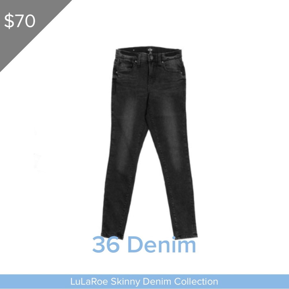 LuLaRoe BRAND NEW Skinny Denim Jeans Size 36 Soft Comfortable Jeans Black Wash